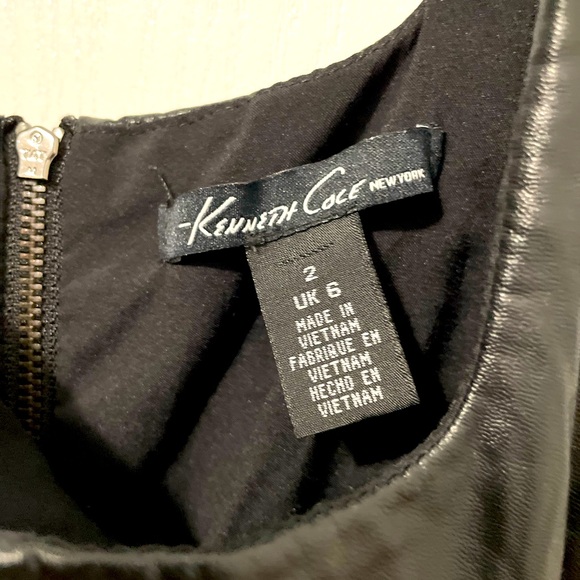 Little Black Dress with Faux Leather Trim detailing. Size 2 - Picture 2 of 3